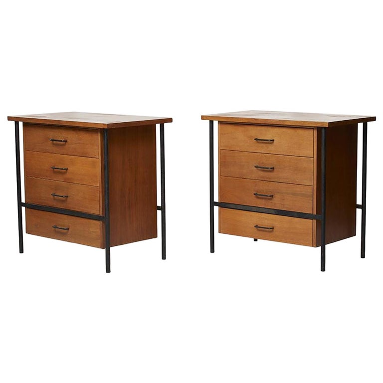 Pair of Iron and Walnut Chests Designed by Donald Knorr for Vista