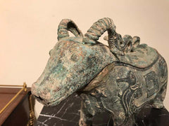Chinese Archaistic Bronze Ritual Ram-Form Wine Vessel