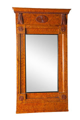 Biedermeier Burl Wood Mirror