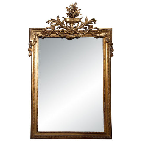 French Water Gilt Wood Mirror