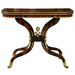 Regency Brass Inlaid Games Table