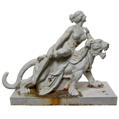 Cast Iron Figure of Ariadne on the Back of a Panther