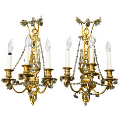 Pair of Bronze D'ore Bagues Sconces