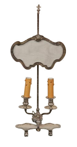 Silvered Two-Light Table Lamp