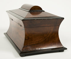 Regency Yew Wood and Ebonized Wood Tea Caddy