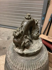 19th Century Burmese Bronze Temple Bell with Stand