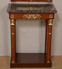 Empire Mahogany & Gilt Bronze Mounted Console with Mirror