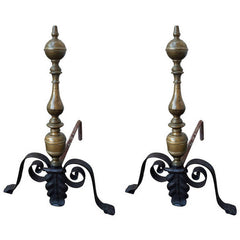 Pair Italian Baroque Andirons