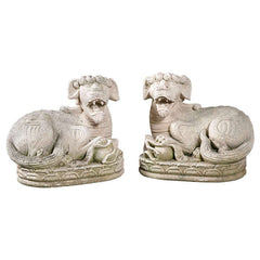 Carved Stone Foo Dogs