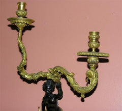 Pair of Regence Bronze Putti Sconces