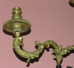 Pair of Regence Bronze Putti Sconces