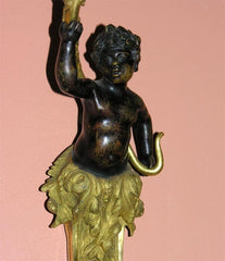 Pair of Regence Bronze Putti Sconces