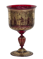 Ruby Red Venetian Goblet