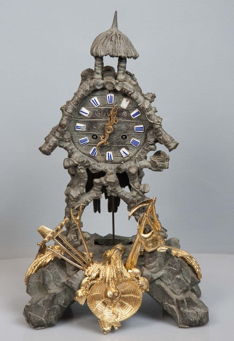 Bronze Tropical Theme French Clock