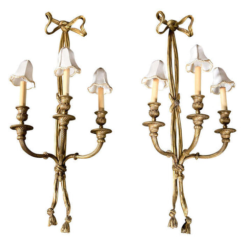 Edwardian Bow and Tassel Sconces