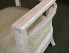 French Pickled Wood Open Armchair