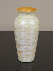 Opal White & Yellow Vase by Durand