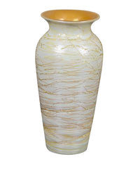 Opal White & Yellow Vase by Durand