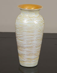 Opal White & Yellow Vase by Durand