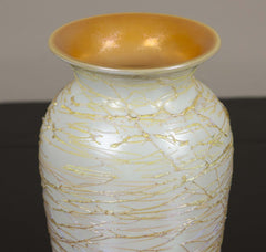 Opal White & Yellow Vase by Durand