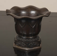 Polished Bronze Lotus Form Planter