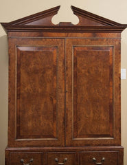 19th Century Yew Wood & Mahogany Linen Press