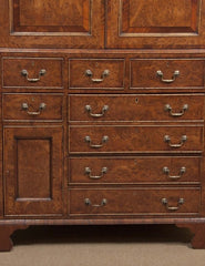 19th Century Yew Wood & Mahogany Linen Press