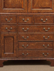 19th Century Yew Wood & Mahogany Linen Press