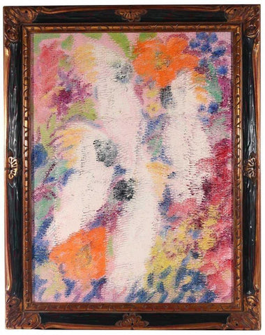 Hunt Slonem Birds and Hibiscus 2001