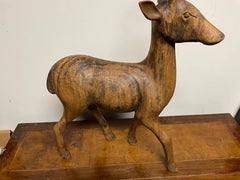 Swiss Black Forest Carved Walnut Stag