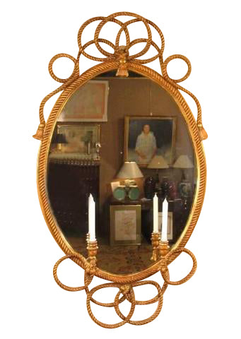 English Gilt Rope-Motif Mirror