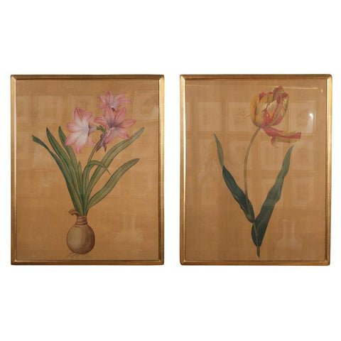 Pair of Gouaches on Silk Attributed to Hai Feng