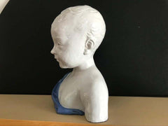 19th Century Glazed Ceramic Bust of a Boy by Cantagalli, Florence, Italy