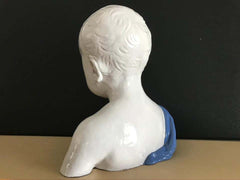 19th Century Glazed Ceramic Bust of a Boy by Cantagalli, Florence, Italy