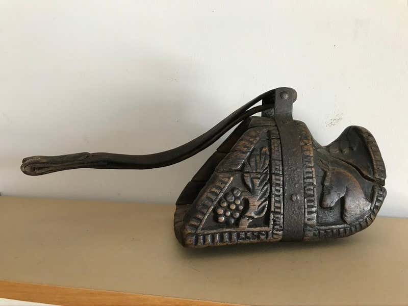 Spanish Colonial Carved Wood and Iron Stirrups