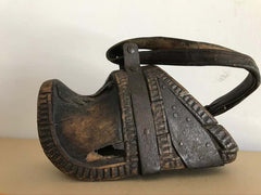 Spanish Colonial Carved Wood and Iron Stirrups