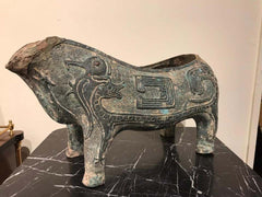 Chinese Archaistic Bronze Ritual Ram-Form Wine Vessel