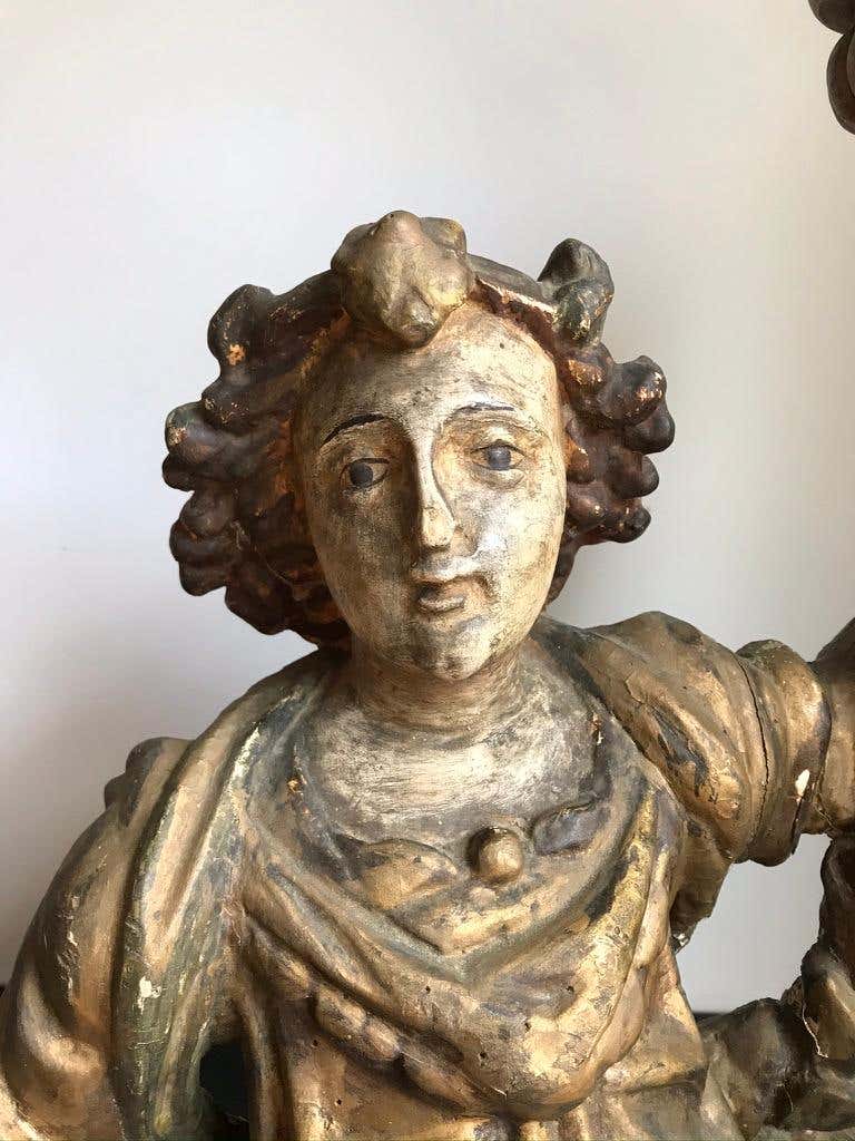 18th Century Italian Carved and Gilt Angel Torchère