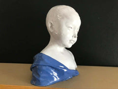 19th Century Glazed Ceramic Bust of a Boy by Cantagalli, Florence, Italy