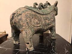 Chinese Archaistic Bronze Ritual Ram-Form Wine Vessel