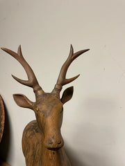 Swiss Black Forest Carved Walnut Stag