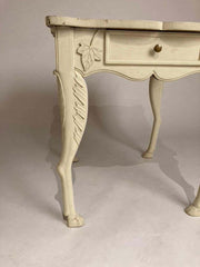 French Provincial Painted Side Table with Hoof Feet