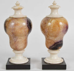 Pair of Blue John fluorspar decorative Urns