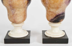 Pair of Blue John fluorspar decorative Urns