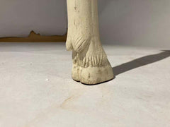 French Provincial Painted Side Table with Hoof Feet