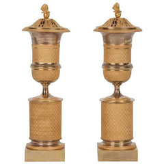 Pair of French Ormolu Bronze Cassolettes or Censers