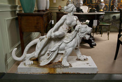 Cast Iron Figure of Ariadne on the Back of a Panther