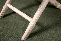 Faux Bamboo Carved Stool