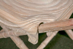 Faux Bamboo Carved Stool