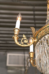 Caldwell Feather Crown Bronze & Crystal Chandelier
